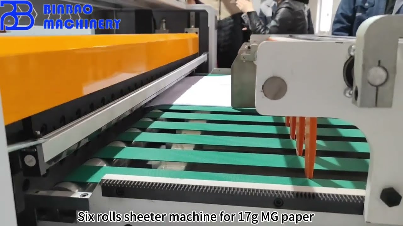 Six Roll MG Tissue Paper Multiple Size Sheet Cutting Machine for Thin and Light Paper(High Capacity)