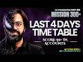 Last 4 DAYS TIME TABLE - SCORE 90+ IN ACCOUNTS Ft. CA Rakesh Kalra #mission300 #cafoundationmay2026