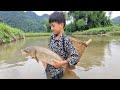 Nam  poor boycaught a 4kg carp in an abandoned pond orphan nams joy when he catches fish to sell