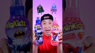 ASMR Minuman Batman dan Superman🦸‍♂️ #asmr #mukbang #drinkwater #botolunik