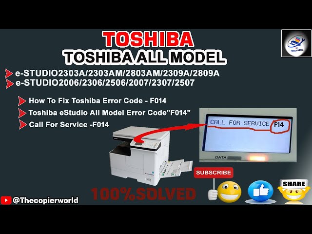 Acuuさんの専門ページ TOSHIBA CALL FOR SERVICE F014 || Toshiba eStudio 2007, 2306