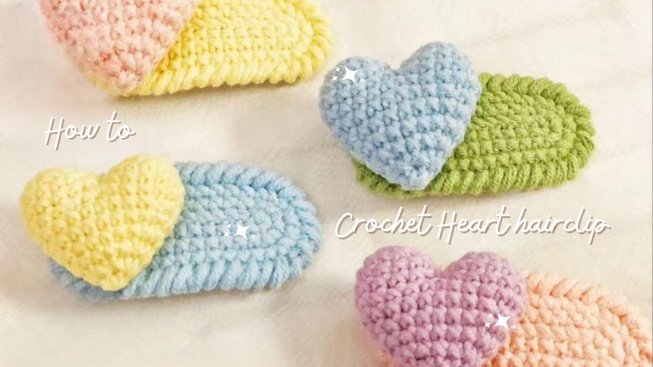 How To Crochet Heart Hair Clip Crochet ❤️ | Easy Step-by-Step Guide, Beginner-Friendly