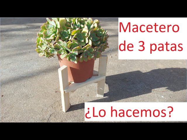 ♻️ Bonito soporte maceta con tres patas para suelo irregular reciclando  madera de palet fácil ♻️ 