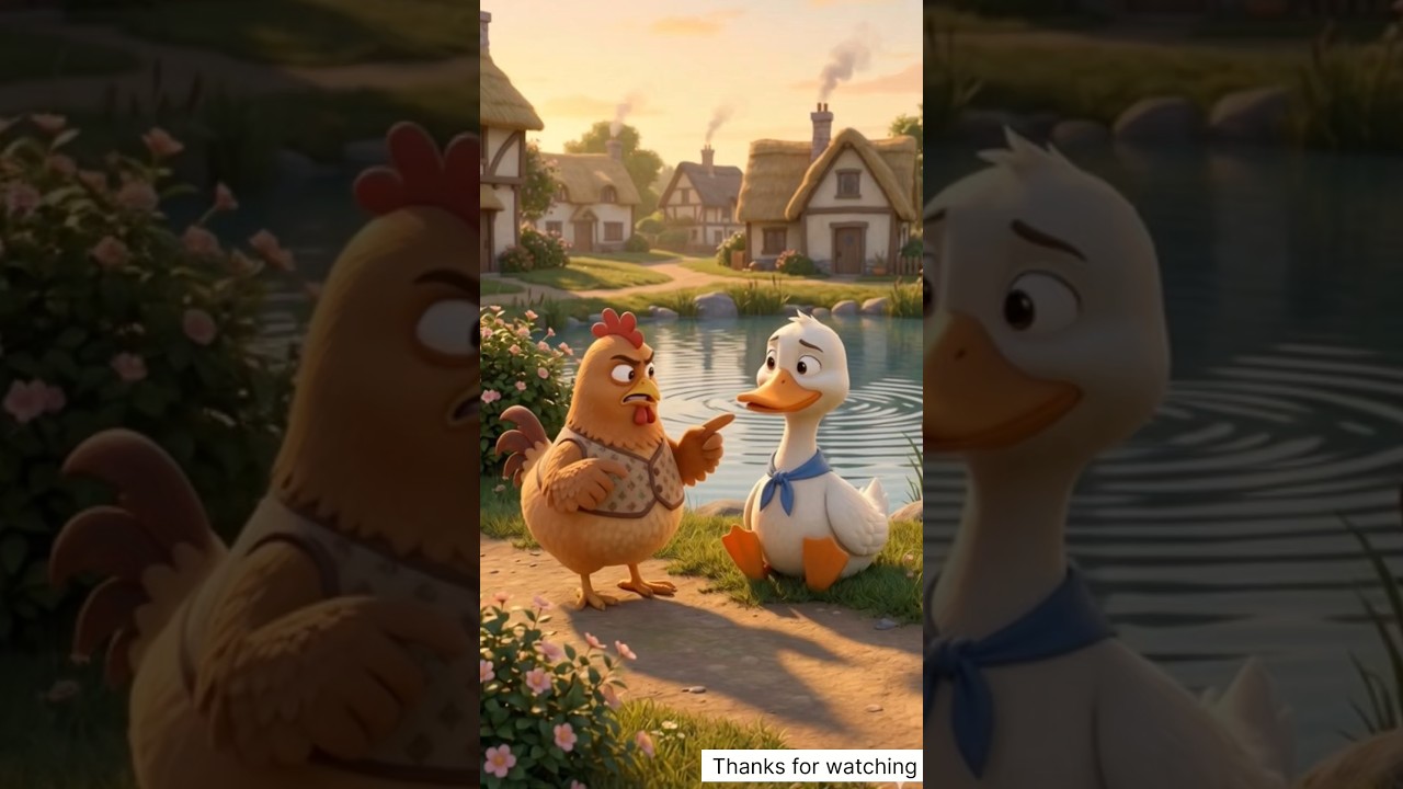 The Duck and the Chicken&rsquo;s Lesson of Friendship&rdquo;❤️#chicken #ai #shorts