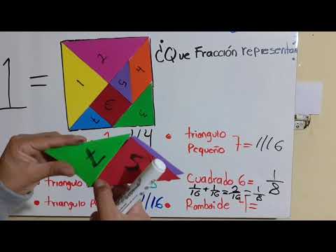 Fraccion que representa cada pieza del tangram y suma de Piezas en fraccion. YouTube