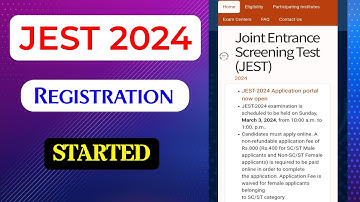 JEST 2024 Registration Started | How to Fill the application form Details | MDE