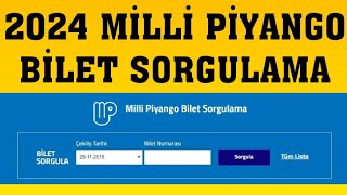 2024 Mi̇lli̇ Pi̇yango Bi̇let Sorgulama