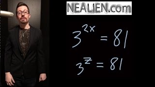 How do I solve 3^{2x}=81?