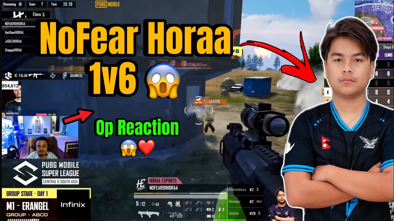 NoFear Horaa 1V6 In PMSL CSA DAY-1 !! #nofear #cr7horaa #horaaesports