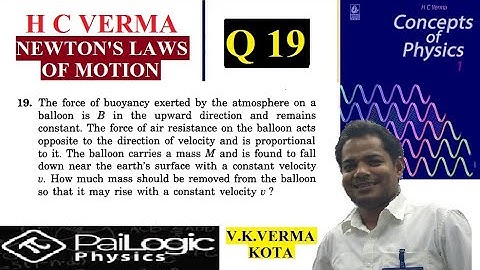 The force of buoyancy exerted by the atmosphere on a balloon is B in the upward direction and remain