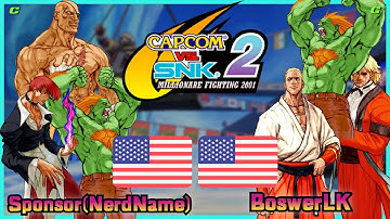 Capcom Vs. SNK 2 || Sponsor(NerdName) 🇺🇸 VS 🇺🇸 BoswerLK || FLYCAST FIGHTCADE 2