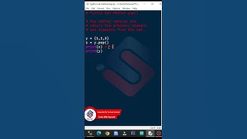 python set method pop | python sets | python set method | python pop method #python #short #viral
