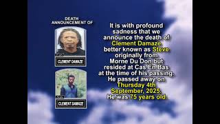 Clement Damaze ~ Short Obituary