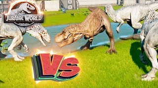 Усиленный ТИРЕКС vs 4 ИНДОМИНУС РЕКСОВ - Схватки Динозавров - Jurassic World EVOLUTION #4