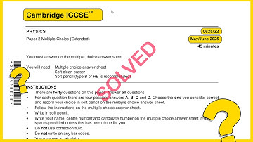 IGCSE Physics 0625 May June 2025 Paper 22 SOLVED!!