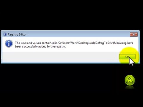 How to add Defragment to the Right-Click Menu Windows 7