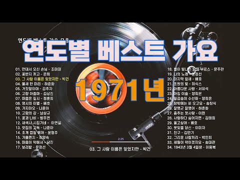 1971년 히트 가요 연도별 베스트 가요 모음 그 시절 그 노래