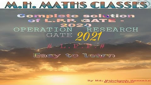 Solution of Linear Programming Problems #LPP# Gate 2021