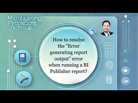 How to resolve the "Error generating report output" error when running ...