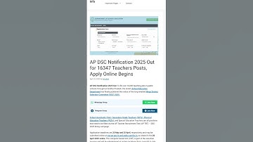 Live AP DSC Notification 2025 Out  16347 Teachers Posts, Apply Online Begins #apdsc #apdsclatestnews