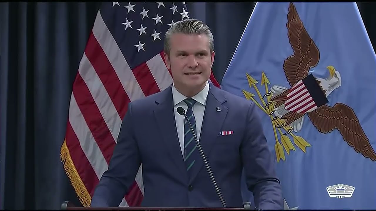 Secretary of War Pete Hegseth and Navy Adm. Brad Cooper, commander of U.S. Central Command