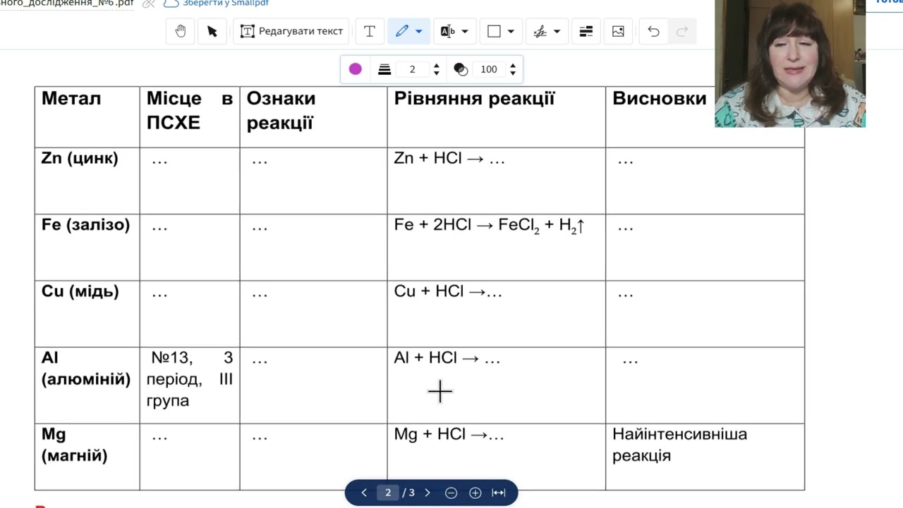 8 клас  НАВЧАЛЬНЕ  ДОСЛІДЖЕННЯ № 6  «ДОСЛІДЖУЄМО АКТИВНІСТЬ МЕТАЛІВ»  (бланк до роботи у ОПИСі)