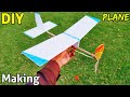 How To Make Rubber Band Plane With Thermocol Foam At Home | Rubber Band Powered Airplane