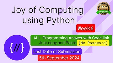 NPTEL The Joy of Computing using python week 6 all 3 programming assignment answer with link of code