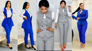 Latest Trouser suits for ladies; Trendy Trouser suit outfit 2024