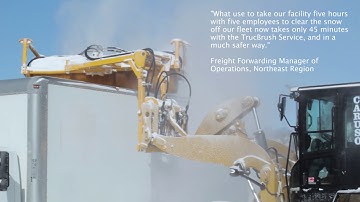 TrucBrush Snow Clearing with Caterpillar Loader