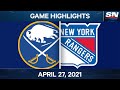 NHL Game Highlights | Sabres vs. Rangers – Apr. 27, 2021