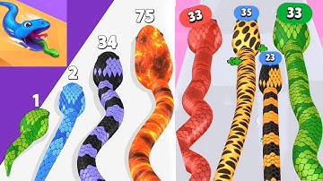SNAKE RUN RACE 3D GAME - Color Math Games (Update All New Snakes Levels)