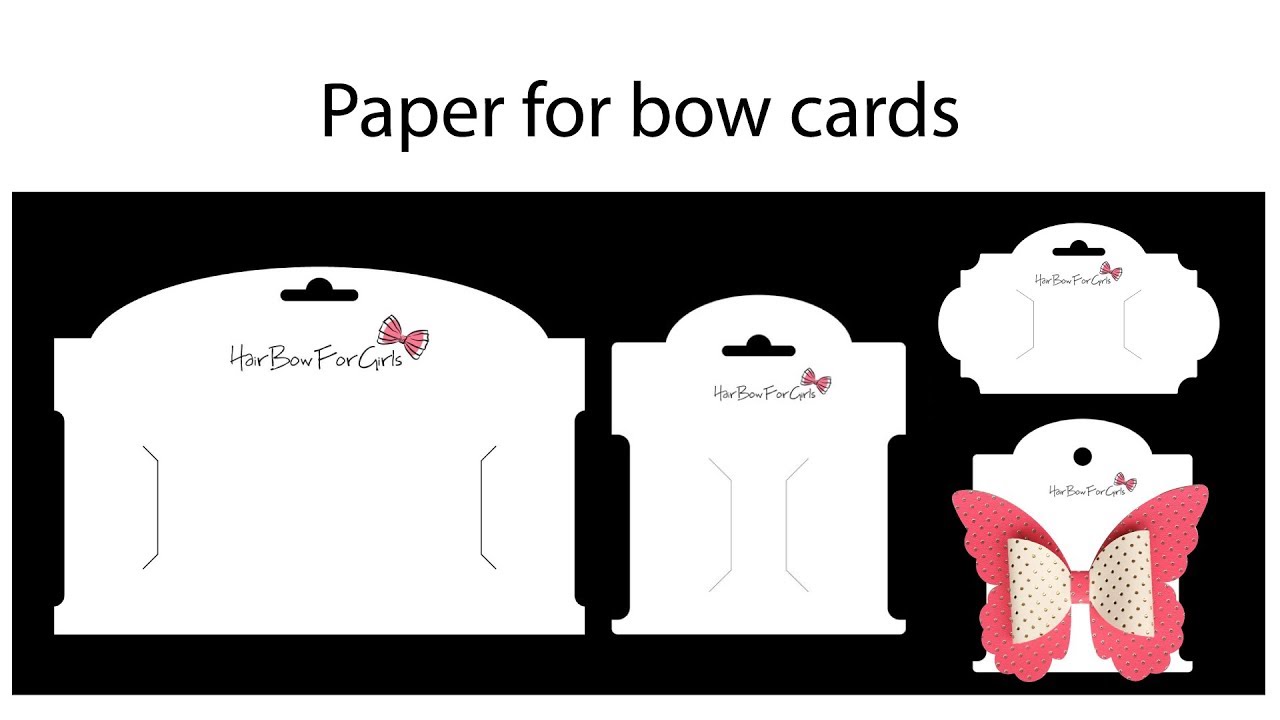 Paper for bow cards. Bow card template tutorial In Headband Card Template