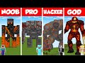 Minecraft tnt golem house build challenge  noob vs pro vs hacker vs god  animation