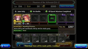 The Alchemist Code - Phantom of the Alchemist [EX+1] All Missions