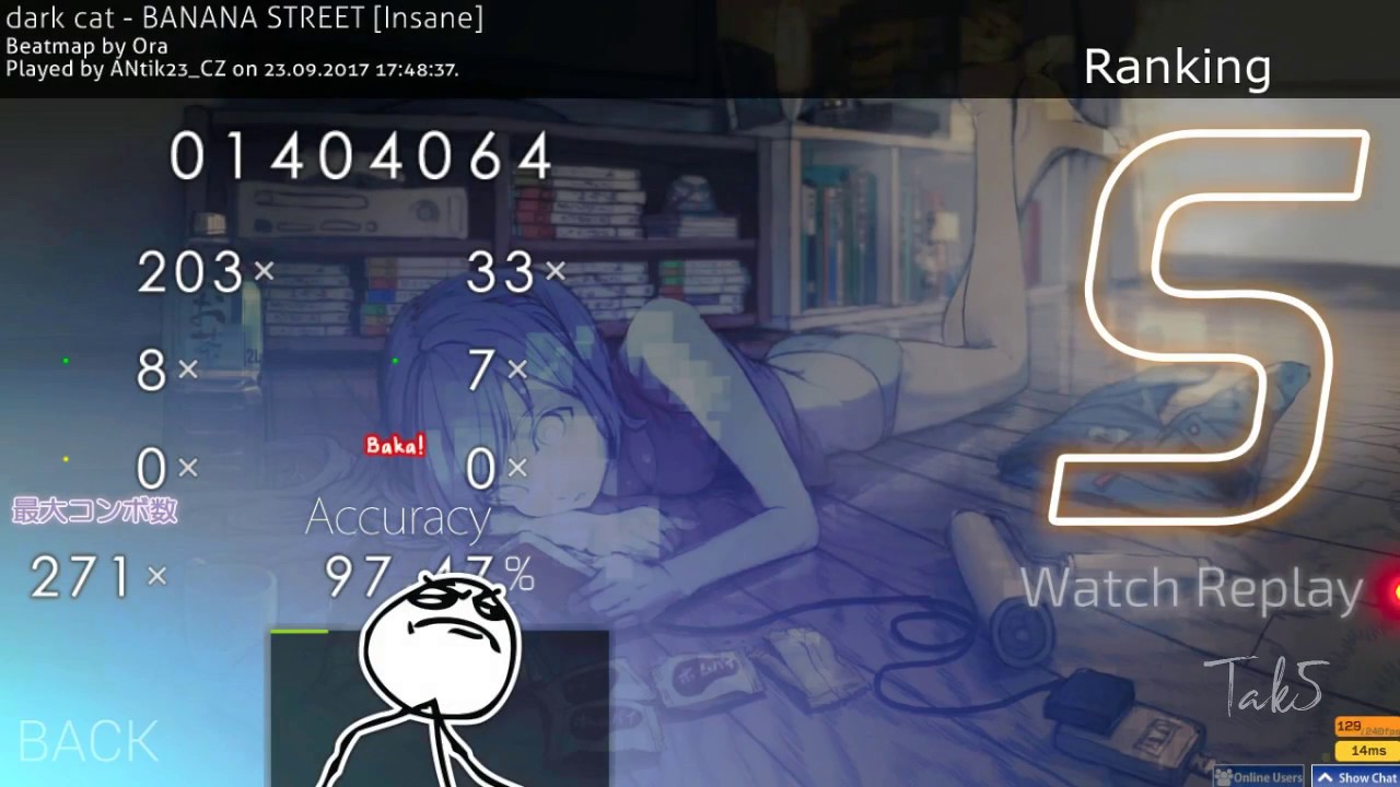 osu! dark cat BANANA STREET [Insane] 97.47 (85pp) YouTube