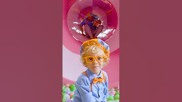 Blippi and Jude Go Down the Slide 🛝 to Play Hide and SEEK! #blippi #shorts