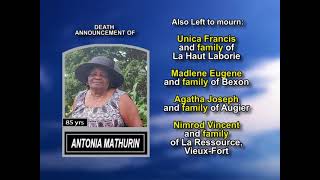 Antonia Mathurin ~ Long Obituary