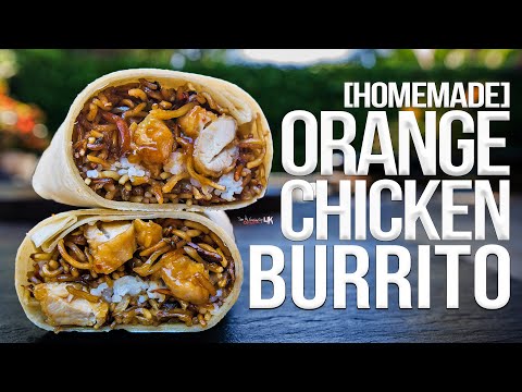 Homemade Orange Chicken Burrito (from Panda Express) | SAM THE COOKING GUY 4K