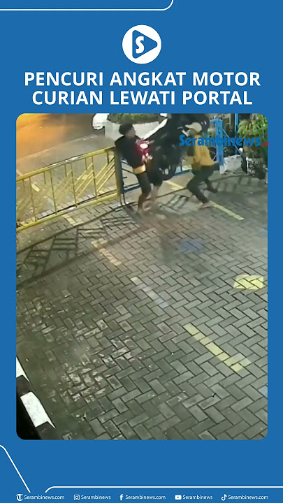 Pencuri Angkat Motor Curian Lewati Portal