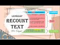 MATERI - RECOUNT TEXT LENGKAP ( TYPE, PURPOSE, ANALISIS GENERIC STRUCTURE LANGUAGE FEATURES)