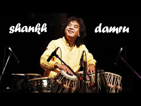 Zakir Hussain Playing sound of Shankh and Damru on Tabla