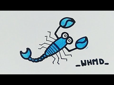 วาดรูปแมงป่อง How to draw a scorpion
