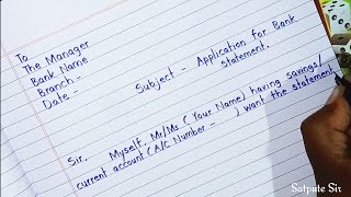 Application To Bank Manager For Issuing Bank Statement || Application For Account Statement