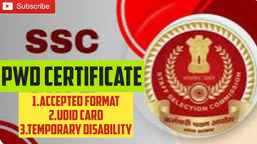 SSC PWD Certificate!Valid Format,UDID Card, Temporary Disability#ssc#pwd#disability