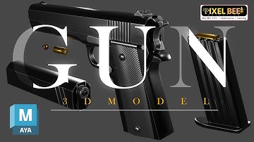 gun 3d model in autodeskmaya part1 / autodeskmayatutorial / pixelbeeanimation / srinuyadav