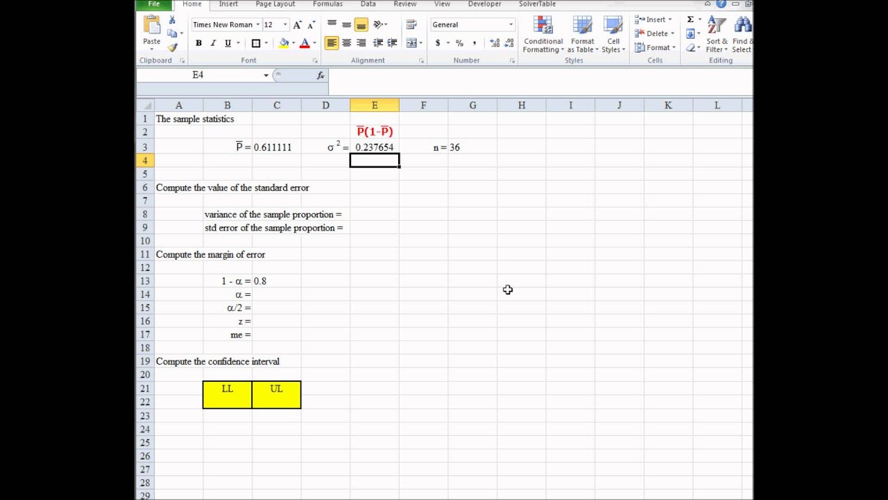 Confidence interval for population proportion - YouTube