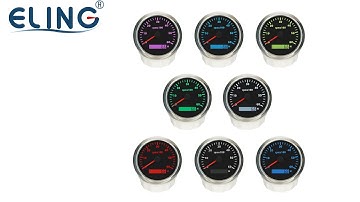 85mm Tachometer 6000RPM Tacho Gauge with Hourmeter with 7 Colors Backlight for Car Boat12V 24V