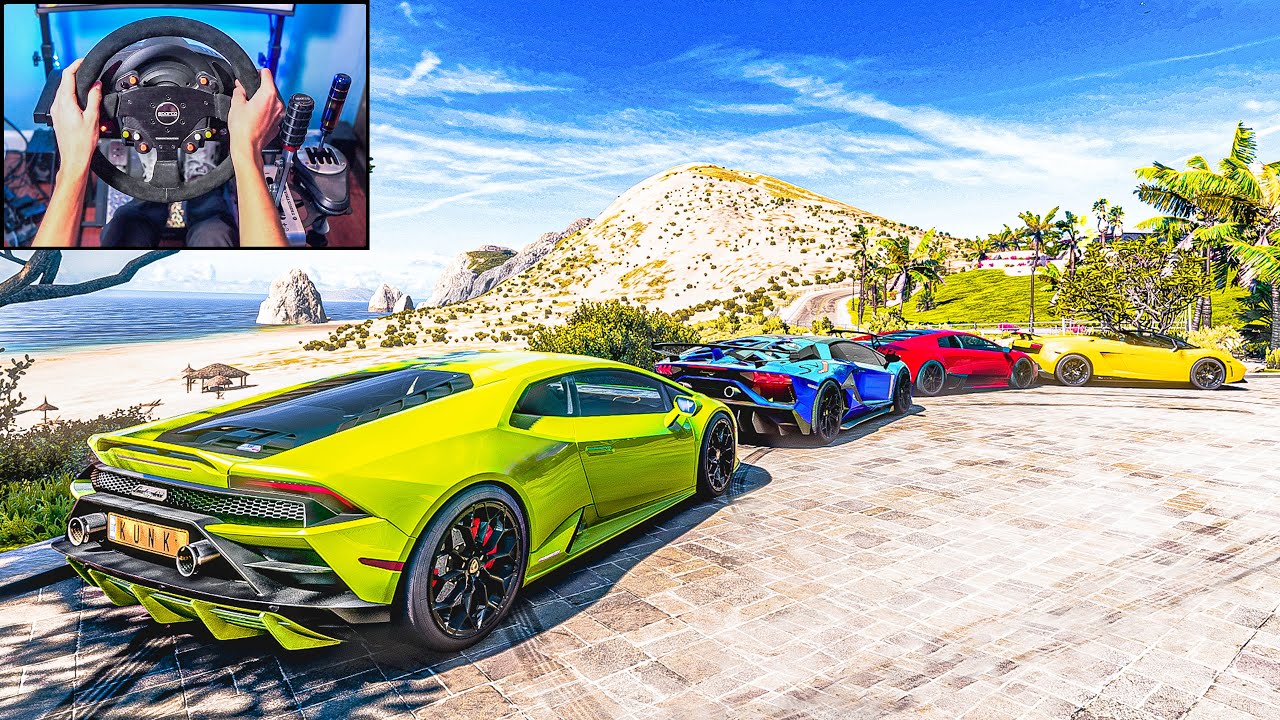 LAMBORGHINI CONVOY - Forza Horizon 5 (Steering Wheel + Shifter) Gameplay