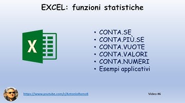 Excel facile: Funzioni statistiche CONTA.SE, CONTA.PIÙ.SE, CONTA.VUOTE, CONTA.VALORI, CONTA.NUMERI